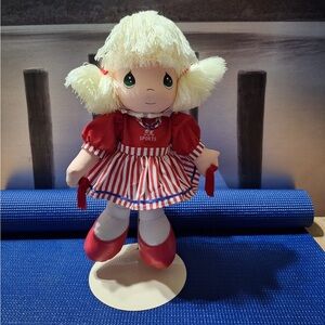 Vintage Rag Doll in Red and White Dress